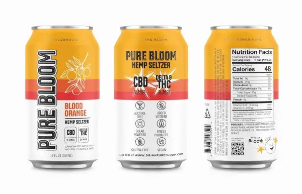 Pure Bloom Hemp Seltzer Blood Orange 24-Pack