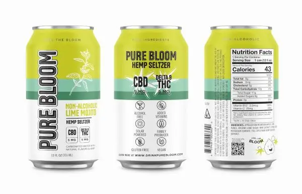 Pure Bloom Hemp Seltzer Lime Mojito 24-Pack