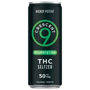 Crescent 9 High-Potency THC Seltzer Raspberry Lime 24-Pack